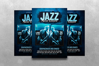 Jazz Music Concert concert design flyer indie jazz music poster template typographic