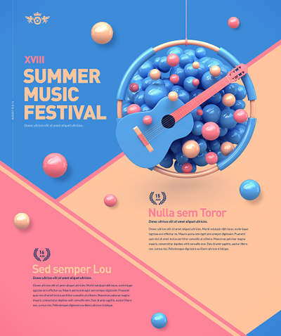 Music Festival 3d branding festival graphic design instruments logo music ui ux web design webshocker website