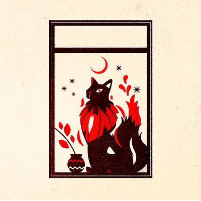 My Demon Kitty blok branding cat design emblem illustration illustrator kitty minimalist old print texture vector woodblock