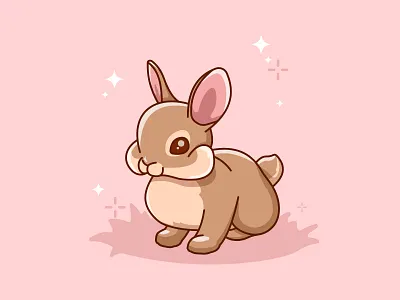 Cute bunny bunny cute easter illustration kawaii logo rabbit sticker