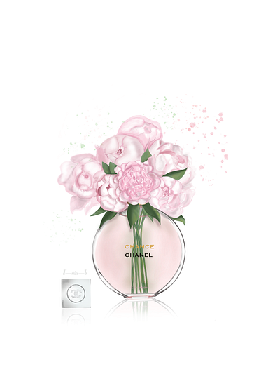 Chanel and peonies artist bouquet branding chanel design digital art digital draw digital illustrator digital painting drawing flowers fragrance illustration logo peonies perfume procreate artist ui