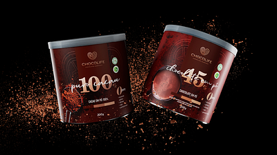 Puro Cacau & Chocolate em Pó Chocolife | 03 3d brand brand design branding branding concept branding design design illustration logo package packaging vector