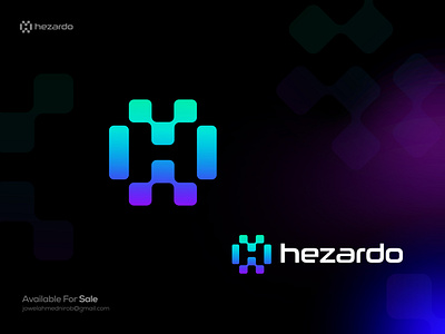 Hezardo NFT logo design app logo best logo 2022 blockchain branding colorful connecting crypto logo gradient h logo icon letter logo logo logo design logos logotype minimal minimalist nft technology unique logo