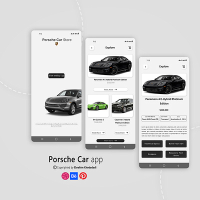 Porsche Car app adobe xd figma graphic design illustration ui ux xd