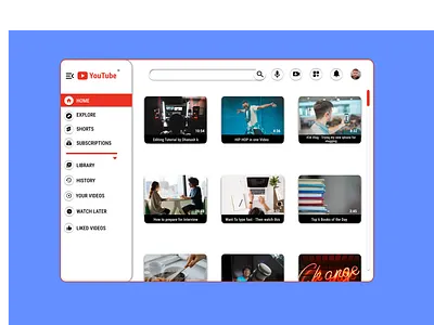 Designed YouTube in a little bit different way app design designer graphic design ui ui designer ux