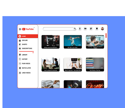Designed YouTube in a little bit different way app design designer graphic design ui ui designer ux