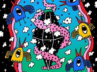 Hidden Gem doodle illustration nft nftartist procreate weird