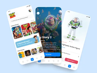 Toy Story App Design app design figma graphic design movie app movie design story toy toy story ui ui design uiux