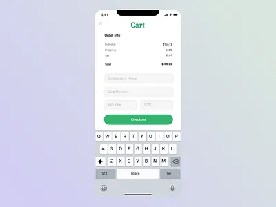 Checkout Page app branding cart checkout design graphic design ios mobile ui