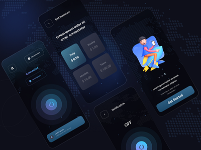 VPN mobile app UI design illustration ios design jannatul shourov logo minimal mobile app mobile app design thedsquad ui ui design ui ux design ux vpn mobile app