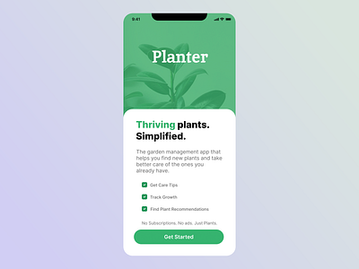 Planter Opening Page app branding design graphic design ios landing page logo mobile ui ux