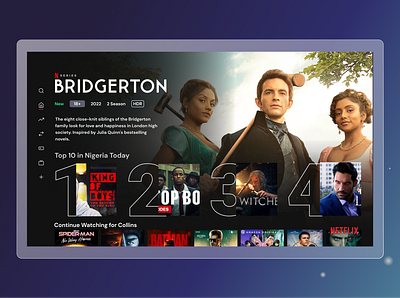 Smart TV - Netflix branding dashboard design ui ux web