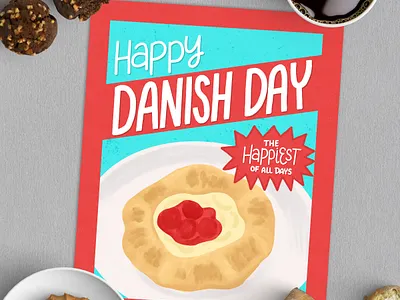 Gilmore Girls Kitchen - Danish Day danish design food gilmore girls handlettering illustration kitchen kitchen decor lettering pastry