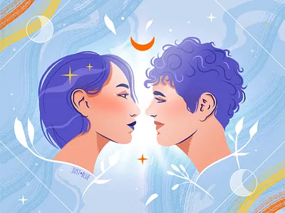 Love is love colorful girl illustration lgbt love people portrait vector