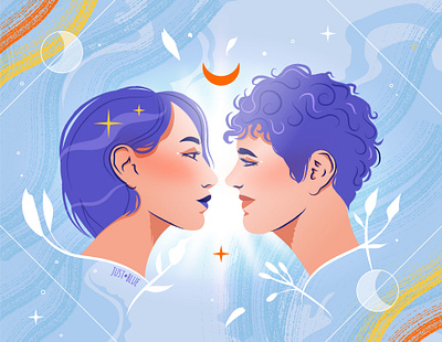 Love is love colorful girl illustration lgbt love people portrait vector