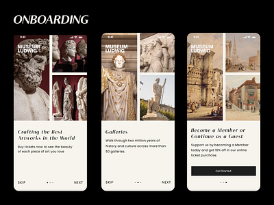 LUDWIG MUSEUM\ UI design aesthetic app design museum app typography ui ux