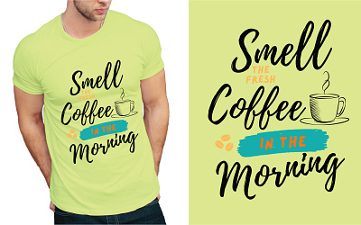 Smell the Coffee Typography T-Shirt white