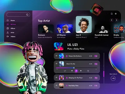 Music App Design 3d animation branding creative design graphic design illustration logo logodesign mobile application mobile application design motion graphics music music application ui uxui design vector