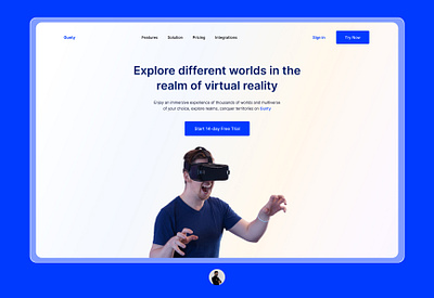 VR hero section augmented concept design landing page minimalist reality ui user experience vr