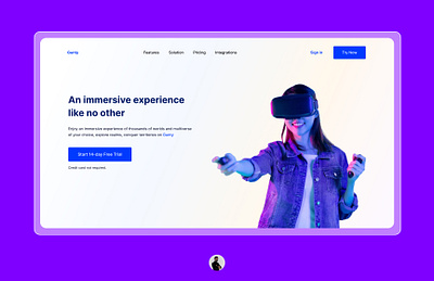 Virtual Reality hero section augmented concept design landing page metamask minimalist mobile design reality ui user experience virtual