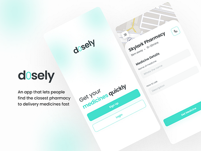 Dosely Pharmacy Finding App Design app design figma healthandwellness interface design mobileappdesign pharmacy ui uiux design userinterfacedesign ux