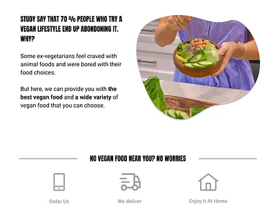 Landing Page for a Healthy Vegan Website healthy food landing page typography ui vegan website