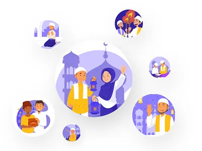 Islamic Ramadhan Illustration design dribbble flat illustration islamic kareem muslim ramadankareem ramadhan ramadhan2022 ramadhanmubarak religion