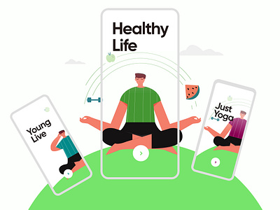 Yoga Pose graphic design illustration ui