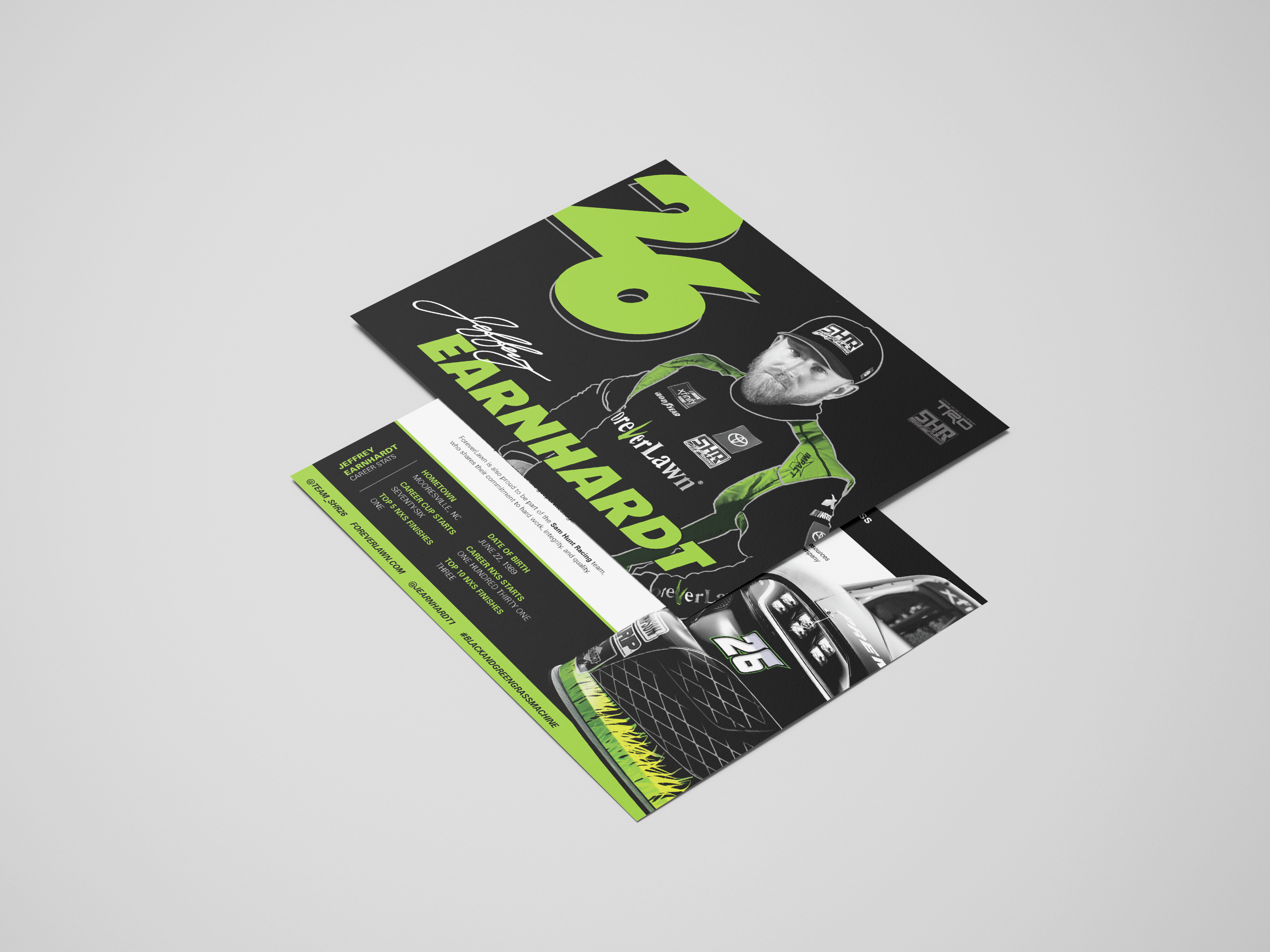 Example of Jeffrey Earnhardt 2022 NASCAR Xfinity series Hero Card