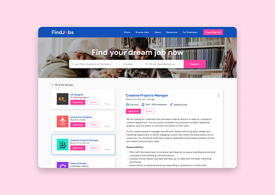 Daily UI #050 - Job Listing career page career page design daily ui 050 daily ui day 50 dailyui design job listing job listing design ui ui design web design