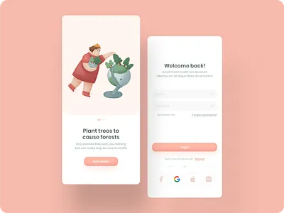 Sign Up - Planting tree App app ui uxui