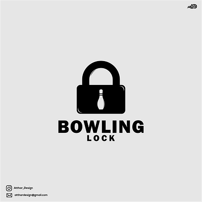 BOWLING LOCK LOGO COMBINATIONS america animation apparel brand brand mark branding company design graphic design icon illustration lettering logo logo combinations motion graphics popular symbol