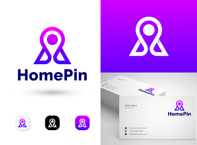 Home logo - Location Logo - Pin Logo abstract logo agency app branding branding agency branding identity design ecommerce home illustration location logo logo design logo designer modern logo pin pin home point ui web
