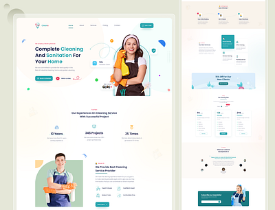 Cleanx | Cleaning Service Landing Page Design cleaning company cleaning service figma home service interface design landing page maintainance trendy web uiux web design web ui