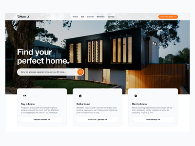 Real Estate Landing 🏠 cards design header landing landing page minimal real estate saas search ui web design