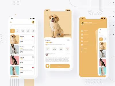 Pet Adoption app design graphic design pet adoption pet app ui uidesign uiux uiux design ux uxdesign