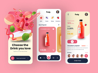 Fruit Juice Mobile App app ui cpdesign creativepeoples drink food and drink freshjuice fruit juice fruite fruite juice health ios juice app juices juicy mobile mobile app orange juice resturant trending