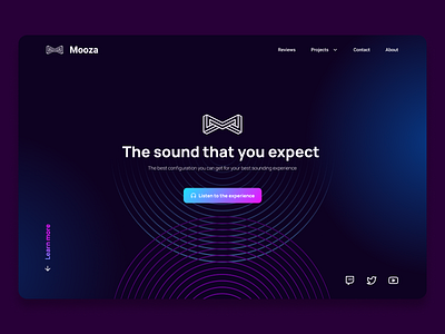 Sound App Landing Page aesthethic app branding creative design landing page minimal sound app sound app landing page ui uiux user experience user interface ux web app web design