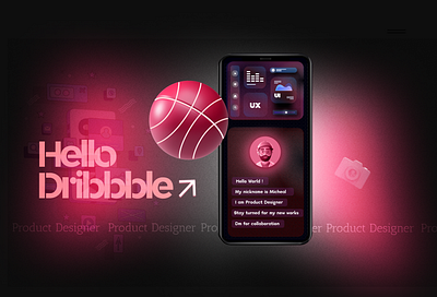 Hello Dribbble! app basketball clean debut debutshot design dribbble firstshot gradients graphic design hello hello dribbble minimal noise texture ui welcome welcome page welcome screen welcome shot