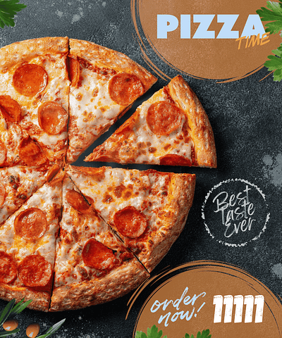 Pizza Ad social media post branding design graphic design illustration logo pizza ad social media sticker typography ux vector