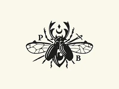 Beetle Poe alchemy beetle bones branding creepy dark design eye gothic graphic design horror illustration logo witch witchcraft