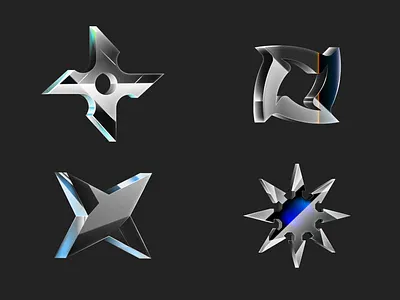 Shuriken branding design geometric icon illustration logo playful ui ux vector