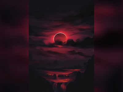 Red sunset art design illustration illustrator photoshop procreate sketches