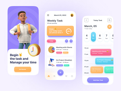 Daily UI #042 - ToDo List 042 3d clean daily ui daily ui 042 dailyui dailyuichallenge day 42 design figma mobile app to do app to do list todo todo list todo mobile app ui ux