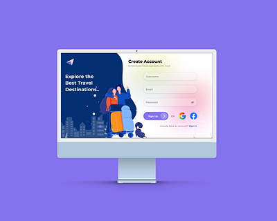 Login Page Design. animation figma gradient gradient animation illustration login page login screen travel website ui uiux website design