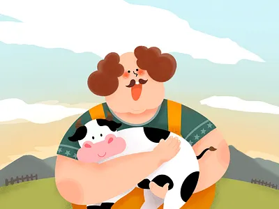 Farmer character illustration