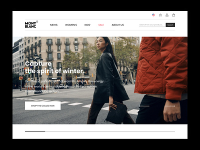 MONT BLANC\ e-commerce design(UI&UX) aesthetic design e commerce graphic design typography ui ux web