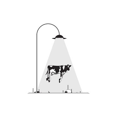 Aliens: abducting cows since 1970 adobe adobeillustrator animation conceptillustration creativeart creativesofdribbble design digitalart dribbbleart flat graphic design graphicart illustration illustrator lineart monochromeart simplicity vector
