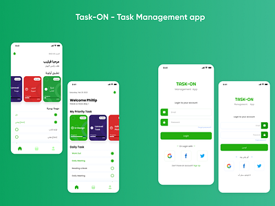 Task On - A task management app app design arab arabic user arbi app arbi user case study dashboard learning app ltr mobile app professional app rtl saudi user task management ui ui designer user interface ux ux designer web designer