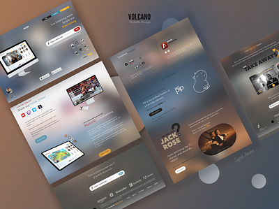 Volcano Website - Glassmorphism Desgin design glassmorphism volcano website